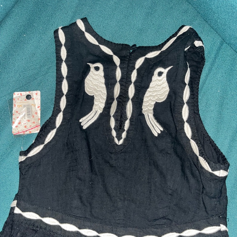 NWT free people birds of a feather black embroidered dress size 4 - Picture 6 of 8